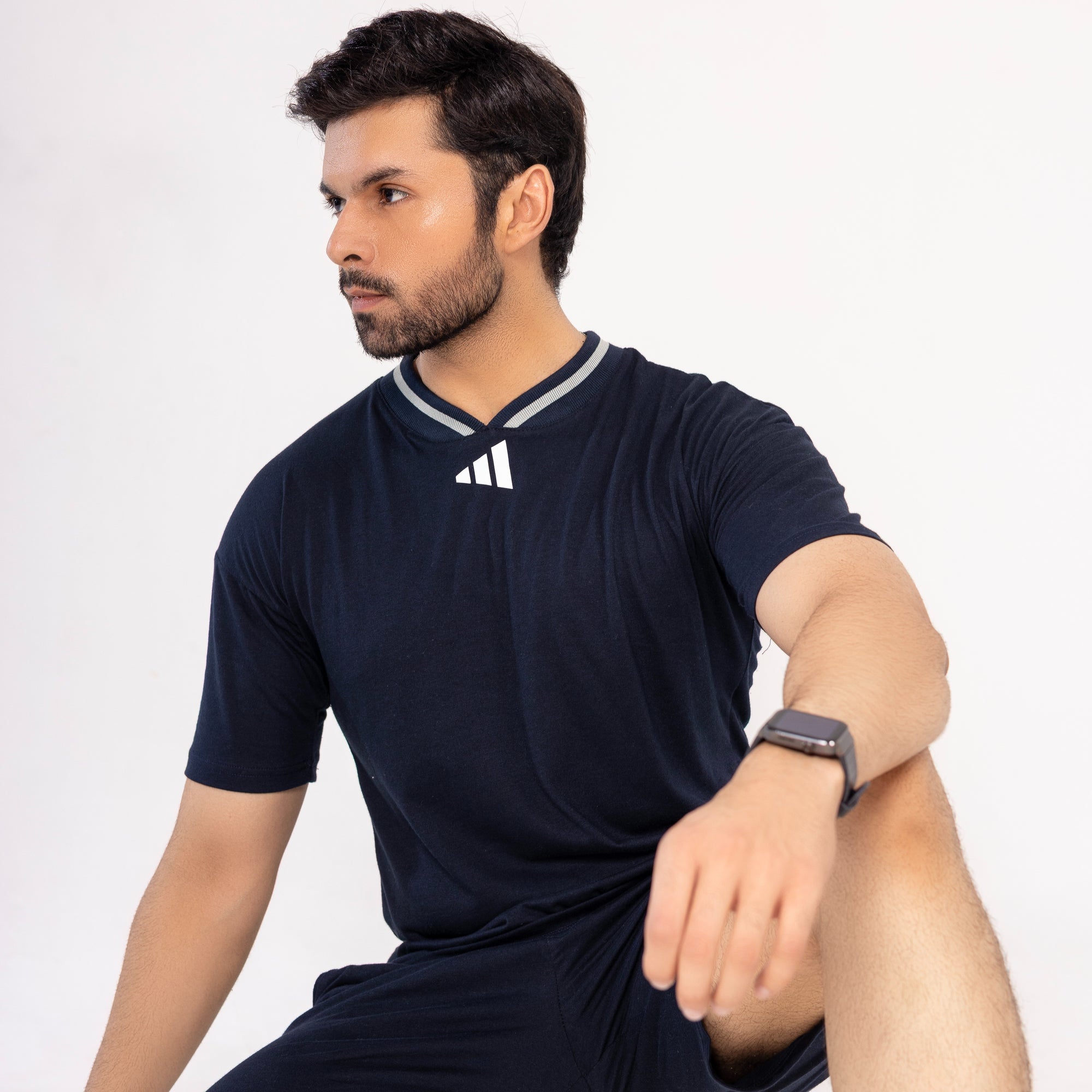 ADI Navy  Collar T-Shirt