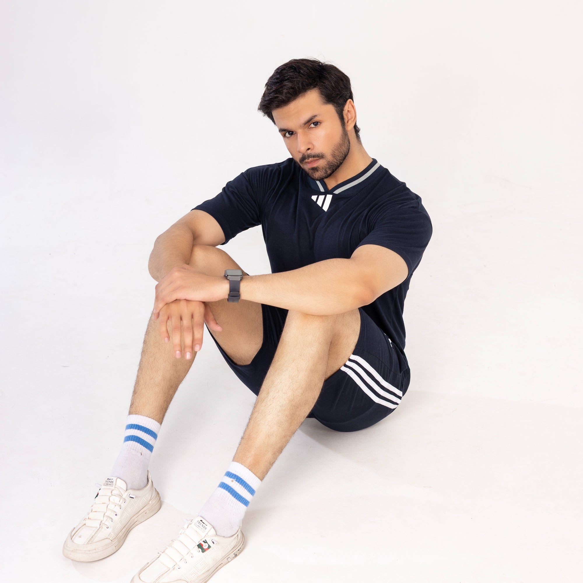 ADI Navy  Collar T-Shirt