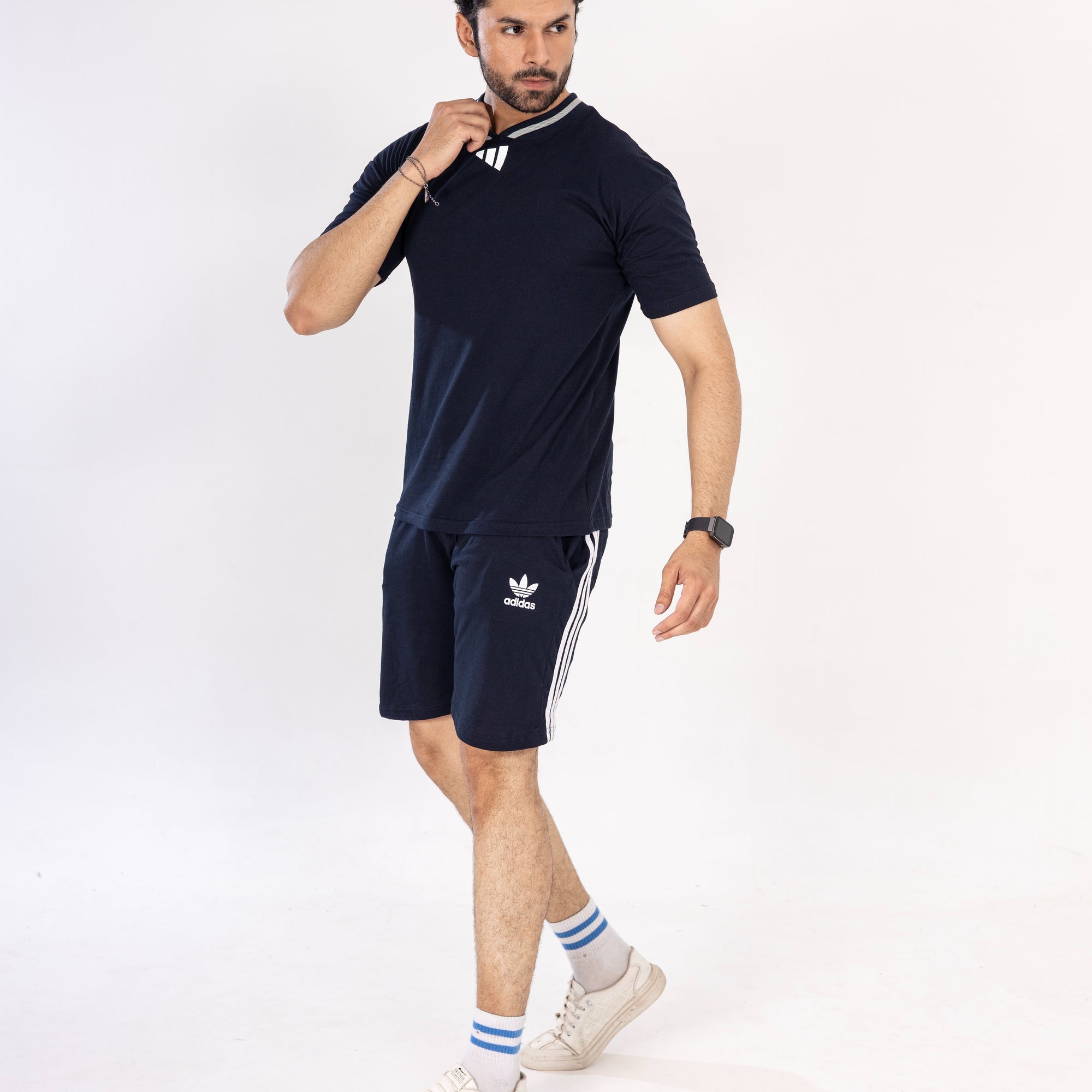 ADI Navy  Collar T-Shirt