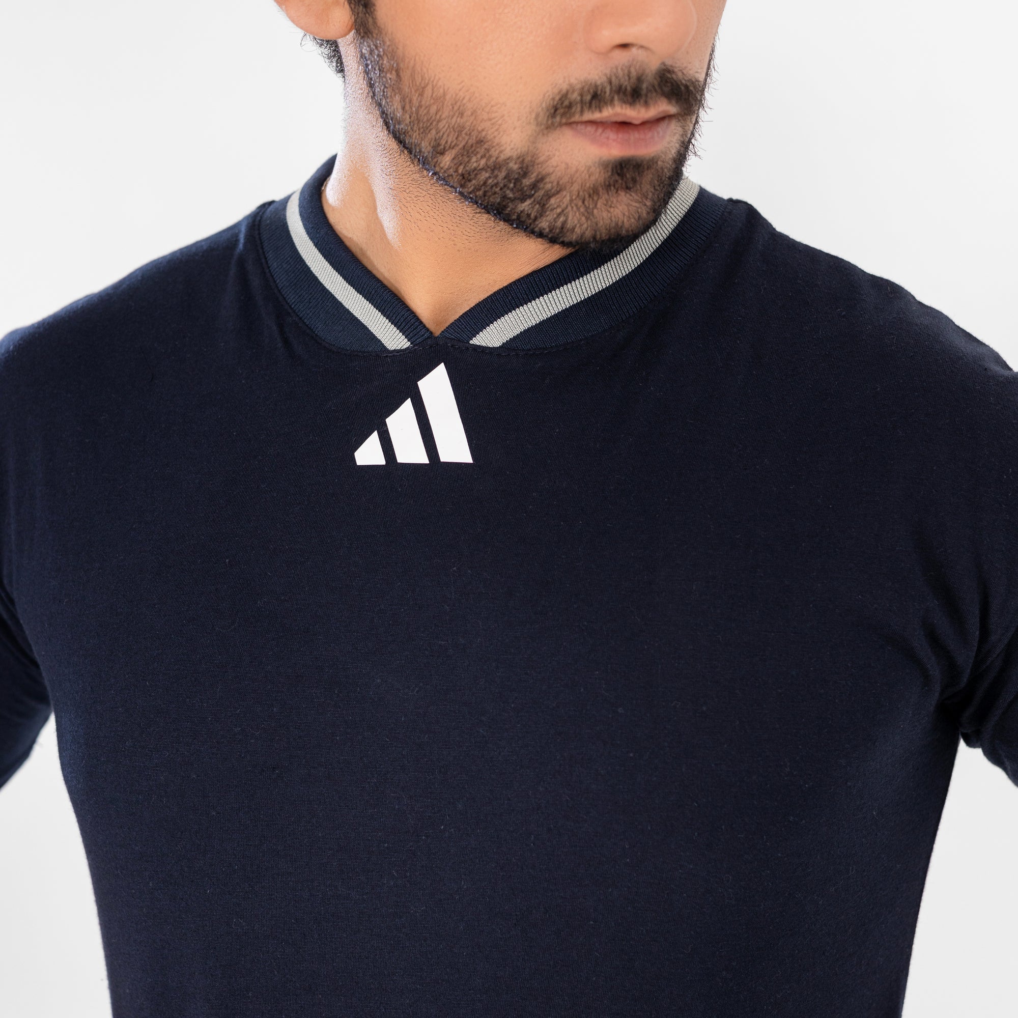 ADI Navy  Collar T-Shirt