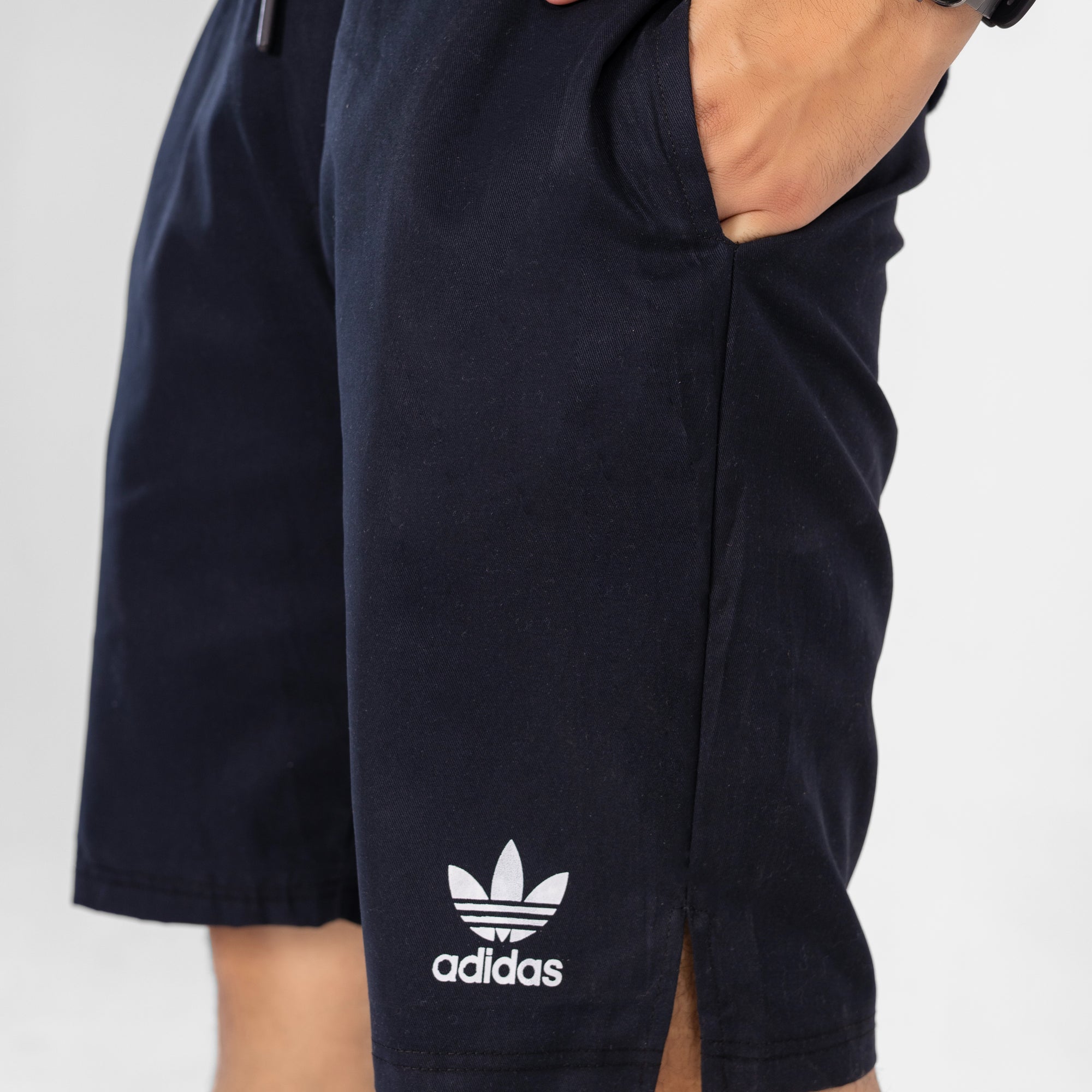 ADI Black Cotton Jeans Shorts