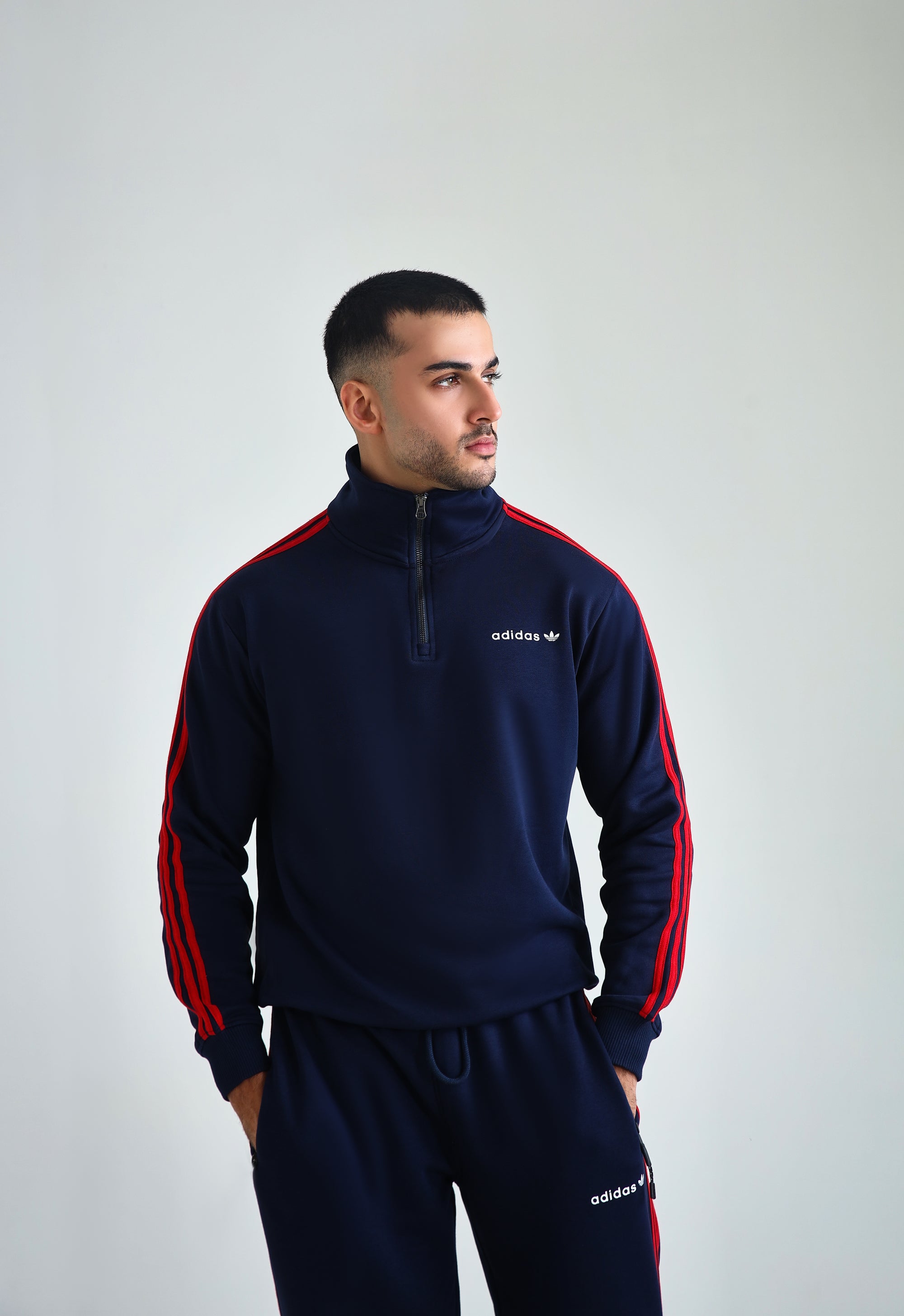 ADI Mock Neck Cotton Fleece Tracksuit