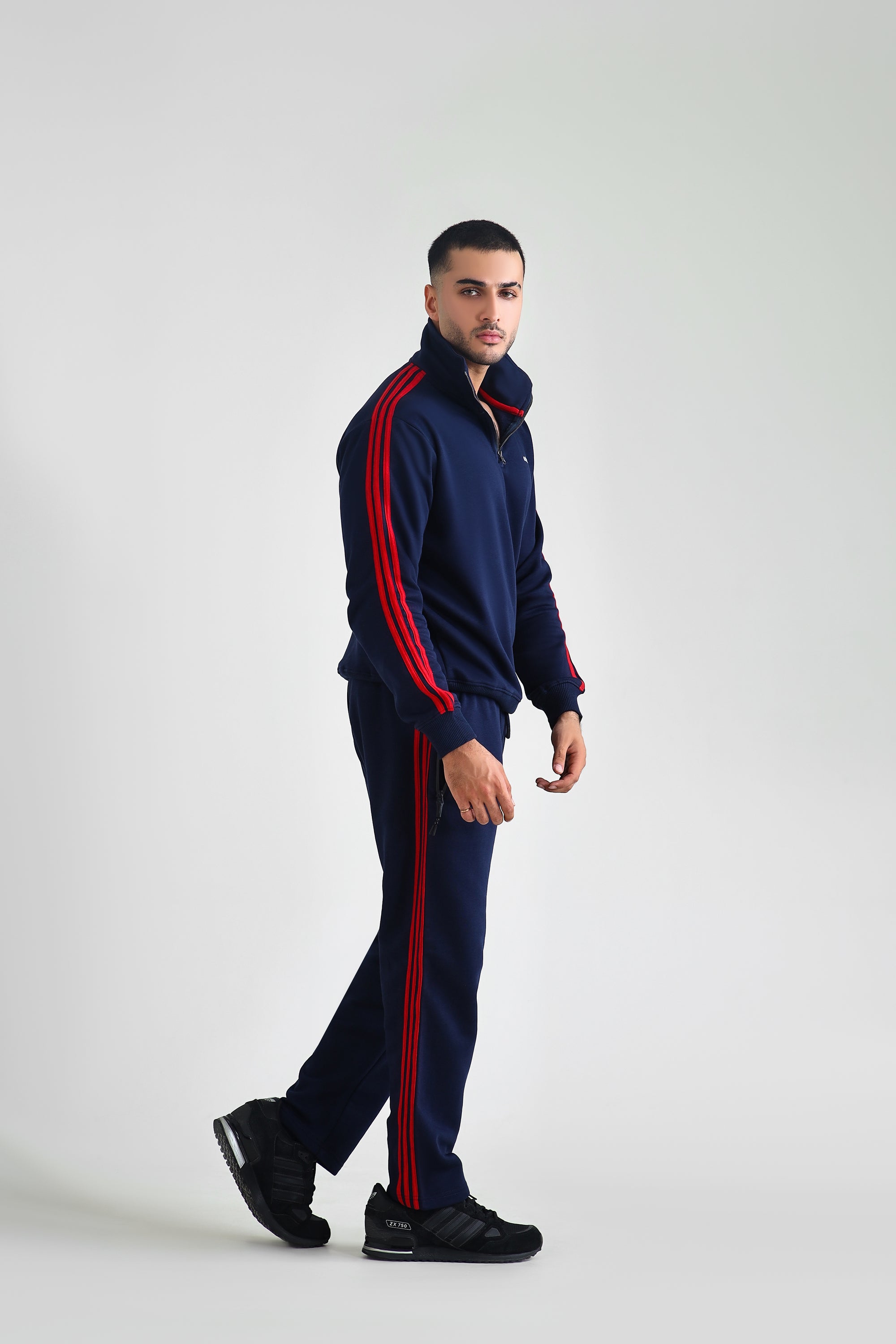 ADI Mock Neck Cotton Fleece Tracksuit