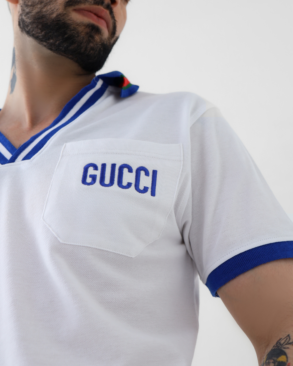 GUI Embroided Polo Shirt - White