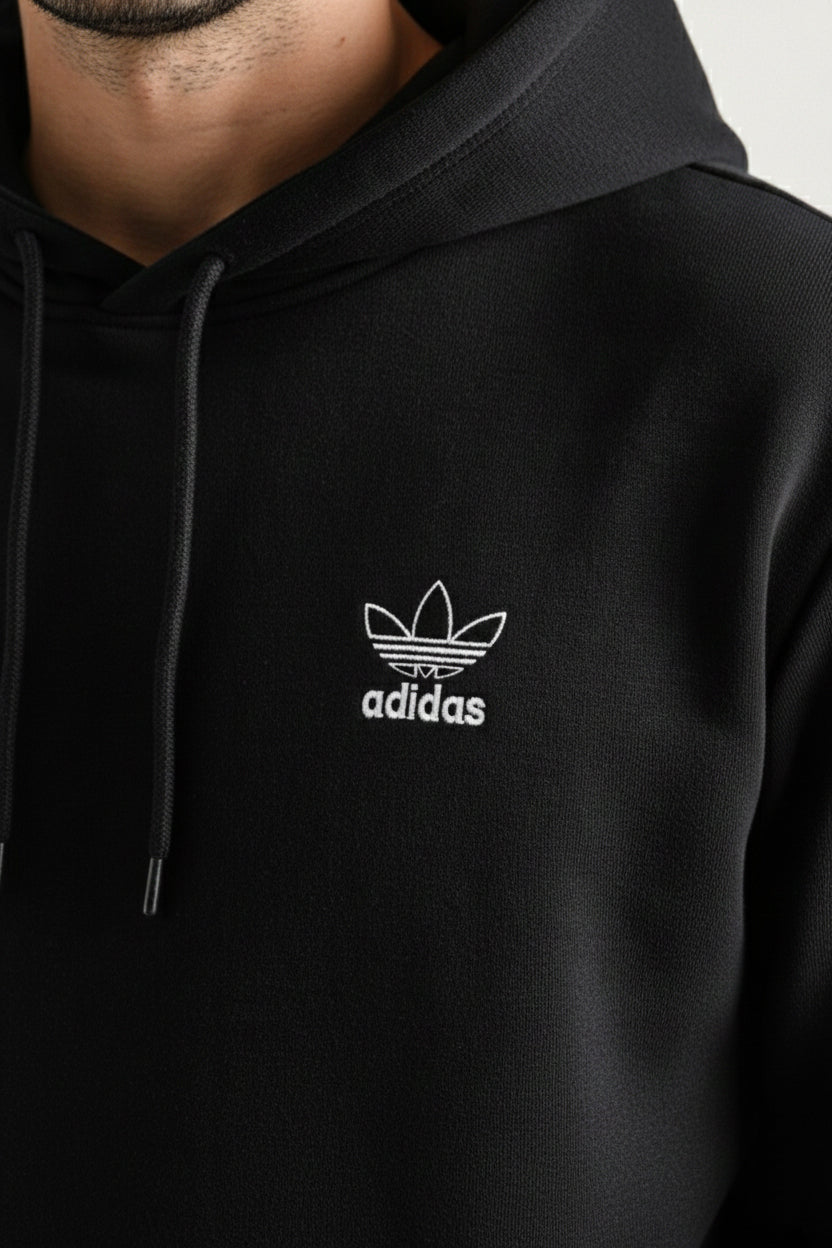 ADI Black Cotton Fleece Tracksuit