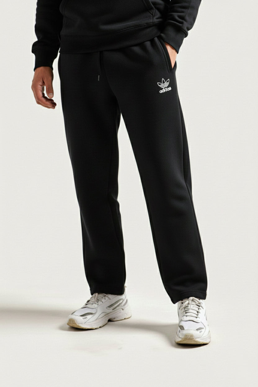 ADI Black Cotton Fleece Tracksuit