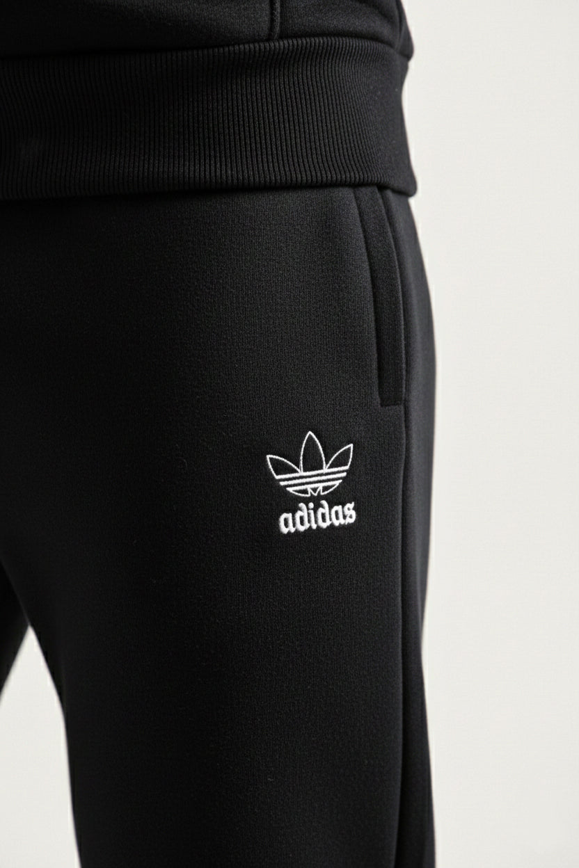 ADI Black Cotton Fleece Tracksuit